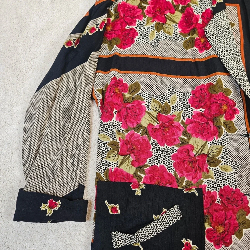 VTG‎ Women's Carole Little Floral Tapestry Blazer Jacket Size 14 Oversized Artsy